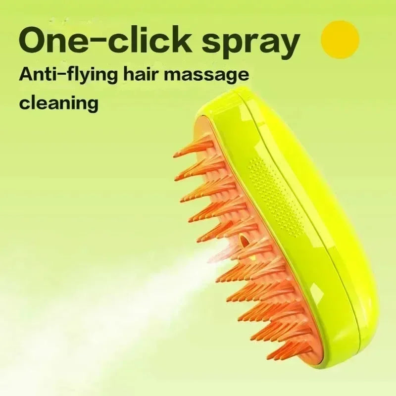 Electric Pet Grooming Tool: 3-in-1 Steam Brush and Sprayer for Cats and Dogs, Featuring Massage and Shedding Functions