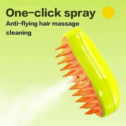 Electric Pet Grooming Tool: 3-in-1 Steam Brush and Sprayer for Cats and Dogs, Featuring Massage and Shedding Functions