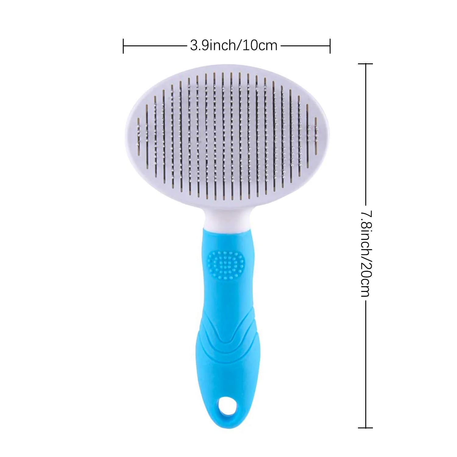 Professional Self-Cleaning Slicker Brush for Dogs and Cats - Pet Grooming Tool for Removing Loose Undercoat, Mats, and Tangled Hair with Integrated Flea Comb