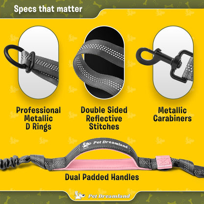 Premium Hands-Free Leash for Medium Dogs: Optimal Comfort and Freedom for Running, Walking, and Hiking. Durable and Versatile Waist Dog Leash Belt.