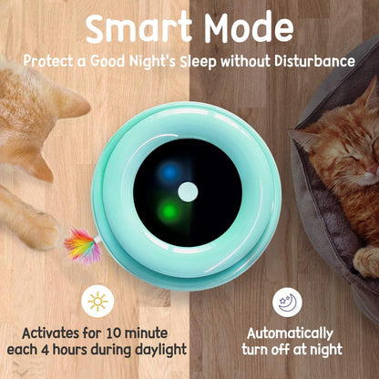 2-in-1 Interactive Cat Toys for Indoor Cats - Automatic Toy Balls and Mice with Ambush Feather Attachments, Dual Power Supply, Adjustable Speed, and Auto On/Off Feature