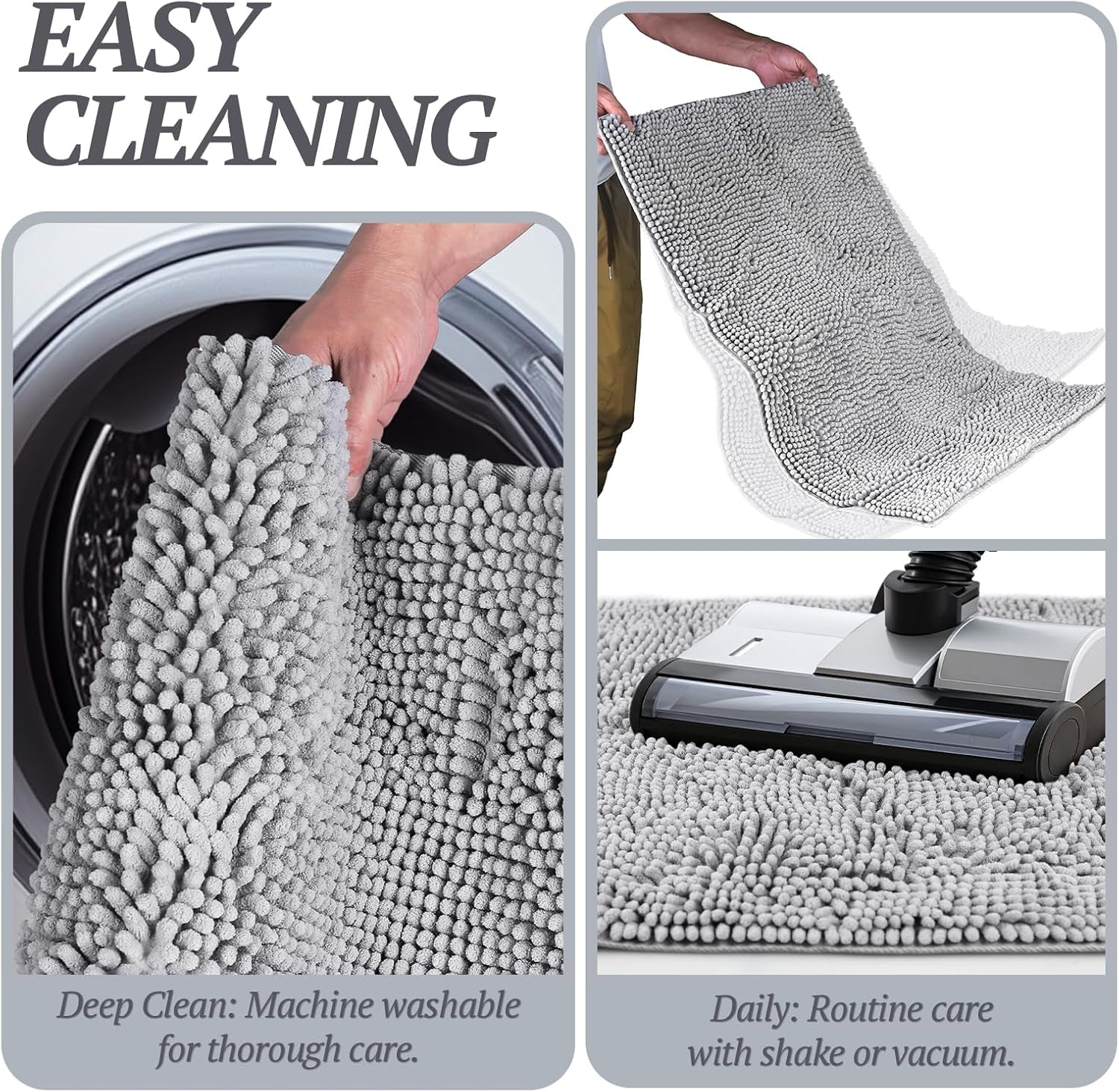Absorpmax Dog Door Mat - Waterproof, Washable, and Water-Absorbent Rug for Indoor Entryways, 31" x 20", Grey