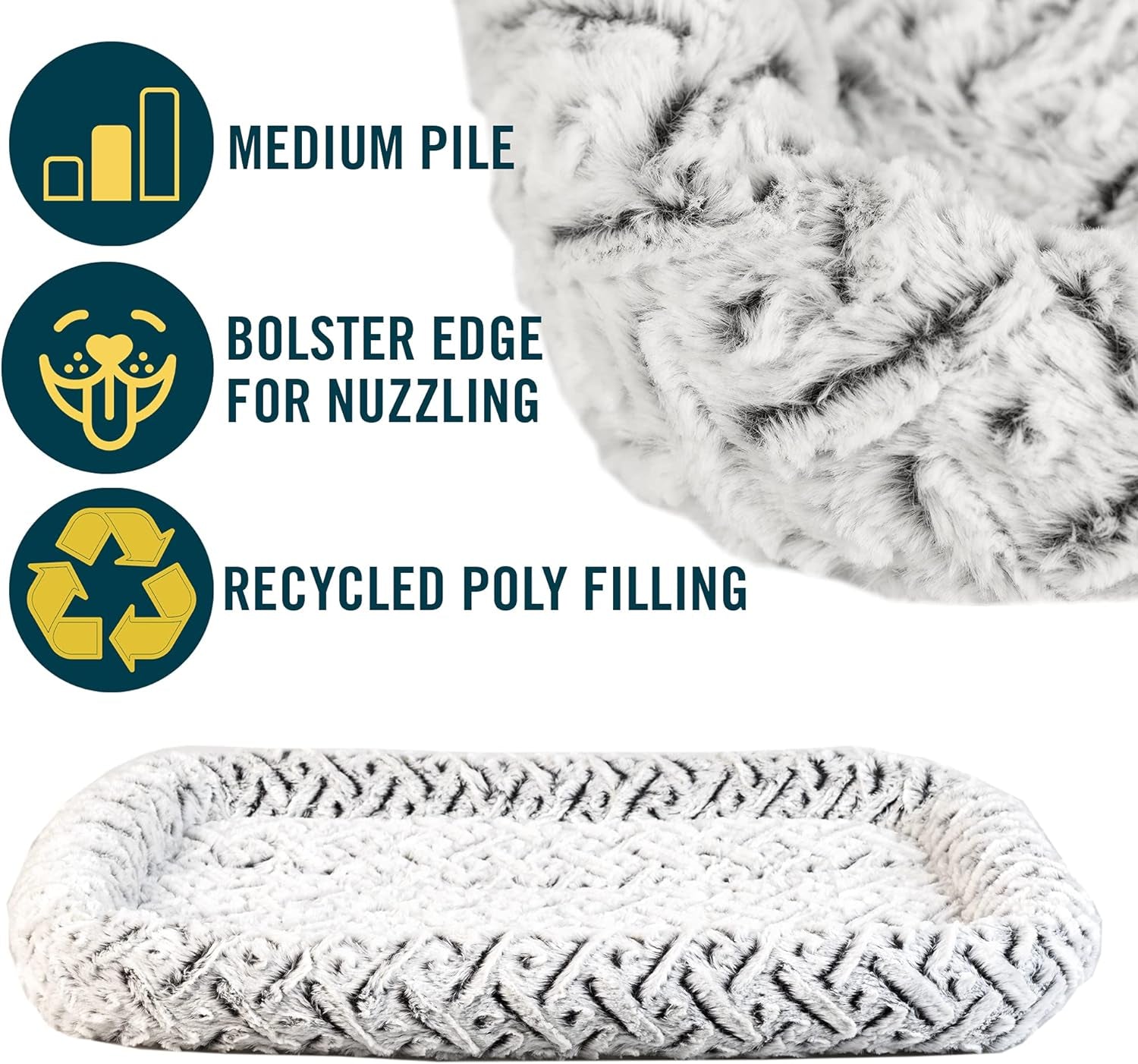 Bolster Mat Dog Bed and Crate Mat - Plush, Versatile, and Washable Small Dog Bed (18" x 24") for Calming Comfort