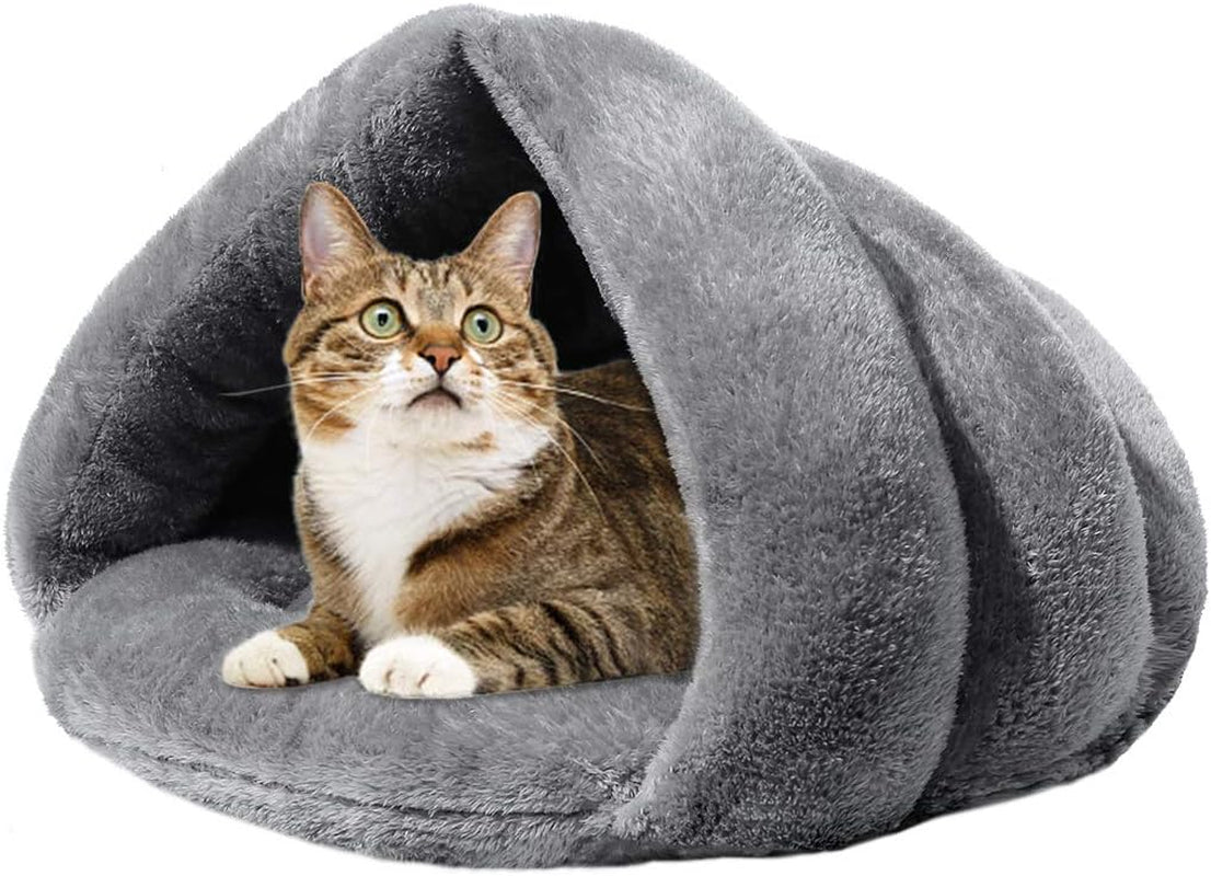 Self-Warming Cat Cuddle Cave Bed - Cozy Indoor Sleeping House for Cats and Puppies