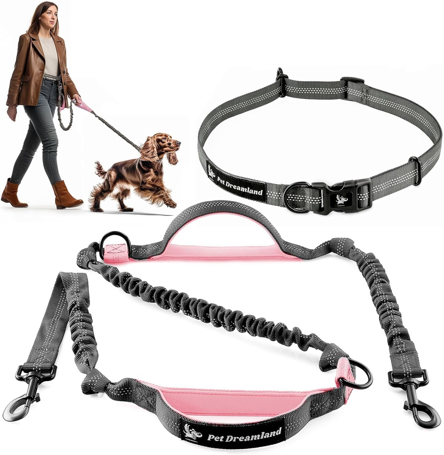 Premium Hands-Free Leash for Medium Dogs: Optimal Comfort and Freedom for Running, Walking, and Hiking. Durable and Versatile Waist Dog Leash Belt.