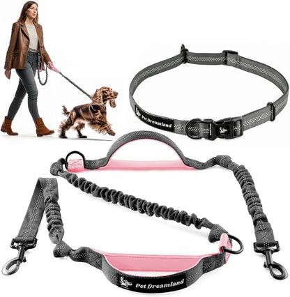 Premium Hands-Free Leash for Medium Dogs: Optimal Comfort and Freedom for Running, Walking, and Hiking. Durable and Versatile Waist Dog Leash Belt.