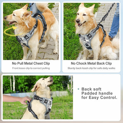 Waldseemuller No-Pull Dog Harness for Large Dogs - Easy Walk Harness with 4 Buckles for Medium to Extra Large Dogs and Puppy Training