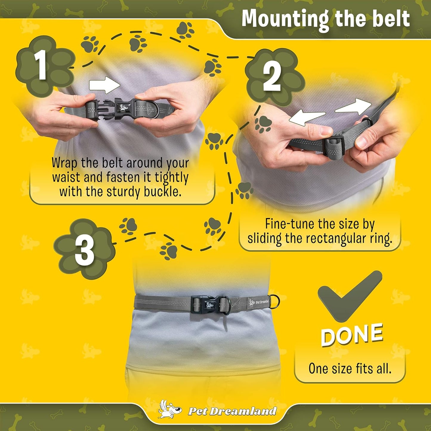 Premium Hands-Free Leash for Medium Dogs: Optimal Comfort and Freedom for Running, Walking, and Hiking. Durable and Versatile Waist Dog Leash Belt.