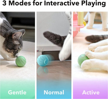 Interactive Automatic Cat Ball Toy - Engaging Puzzle Ball for Indoor Cats and Kittens, Smart Anti-Depression Pet Gift with Light, Green