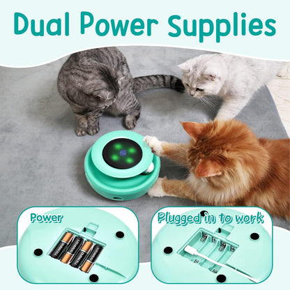 2-in-1 Interactive Cat Toys for Indoor Cats - Automatic Toy Balls and Mice with Ambush Feather Attachments, Dual Power Supply, Adjustable Speed, and Auto On/Off Feature