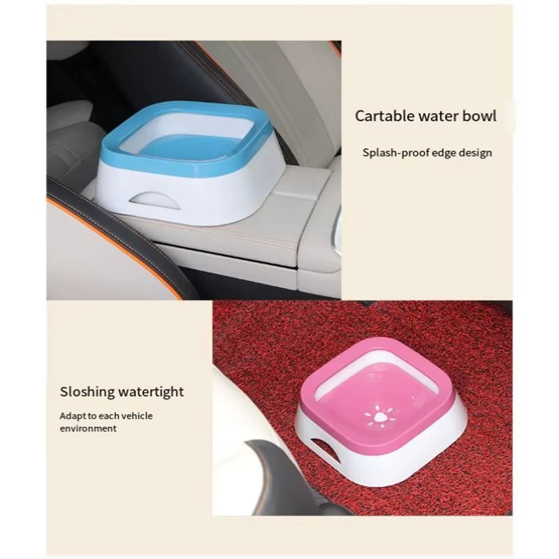 Floating Non-Spill Dog and Cat Water Bowl Dispenser - Anti-Overflow Plastic Design