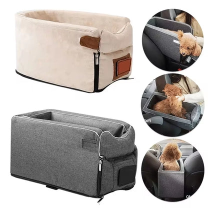 Portable Dog Car Seat Bed and Carrier for Small Dogs and Cats - Safe Travel Accessories