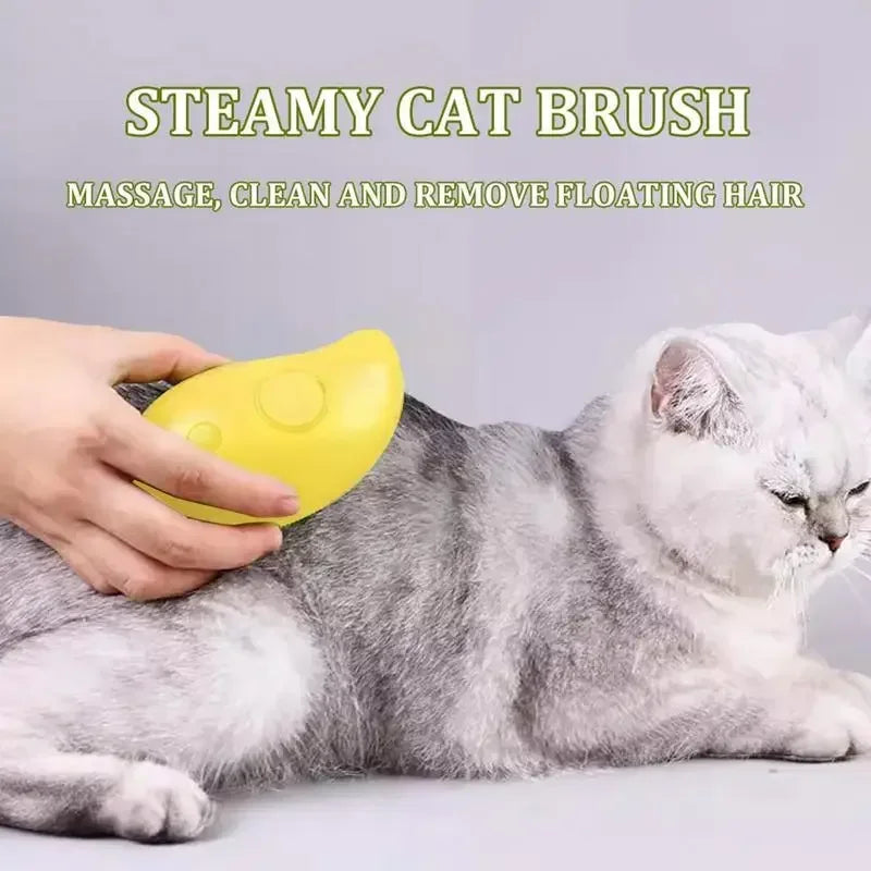 Electric Pet Grooming Tool: 3-in-1 Steam Brush and Sprayer for Cats and Dogs, Featuring Massage and Shedding Functions