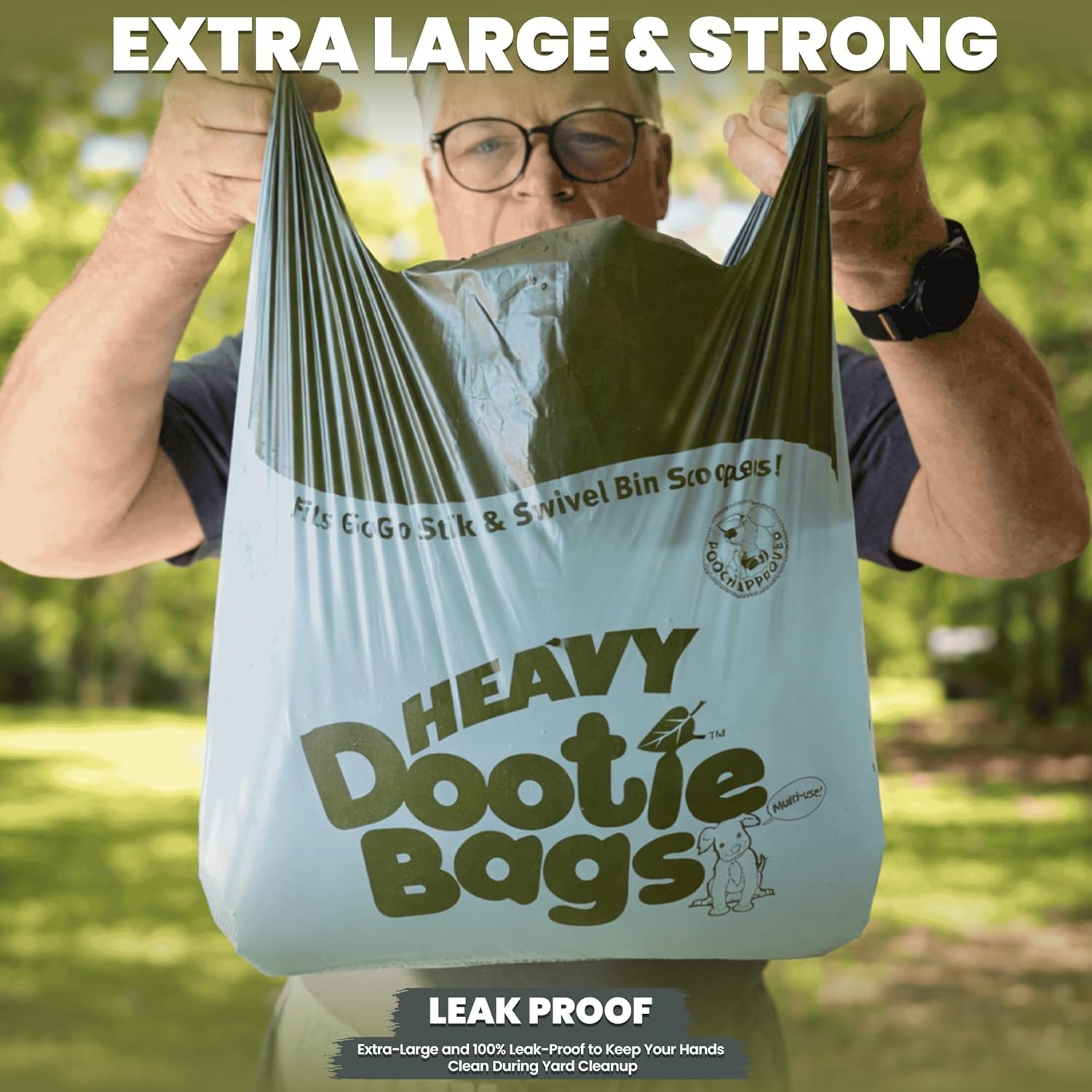 Premium Heavy-Duty Waste Bags with Easy-Tie Handles for Pet Waste and Litter Disposal - Versatile, Eco-Friendly, Strong, and Leakproof, Ideal for Swivel Bins and Scoopers