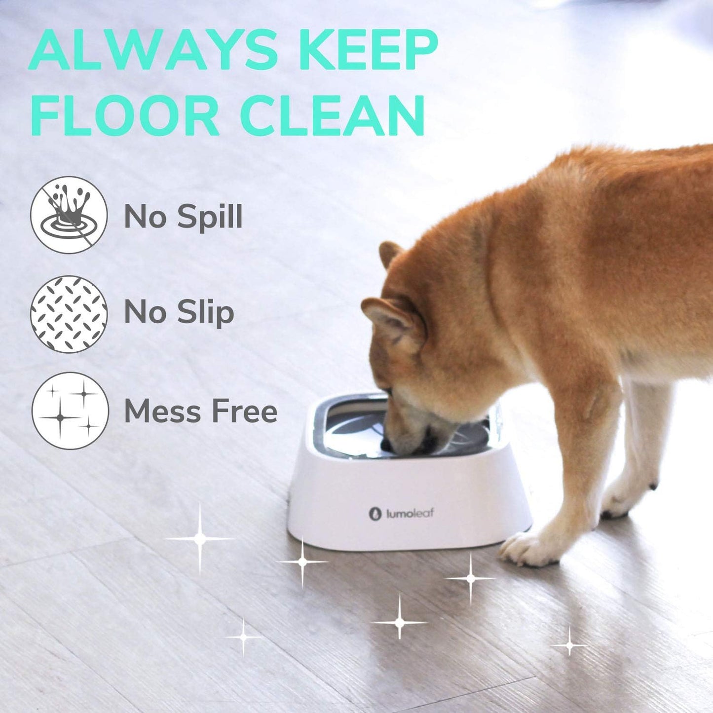 Revolutionary No Spill Water Bowl for Dogs - Drip-Free, Splash-Proof Slow Feeder in Grey (35 Oz)