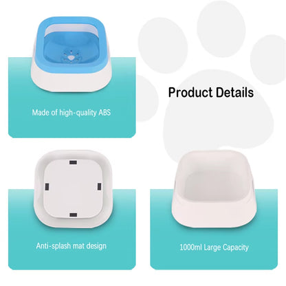 Floating Non-Spill Dog and Cat Water Bowl Dispenser - Anti-Overflow Plastic Design