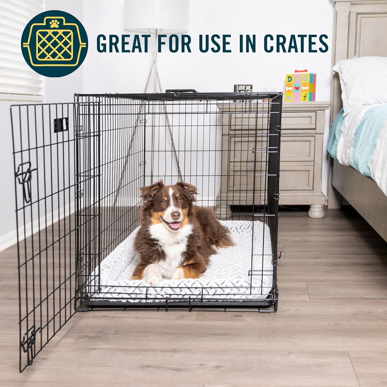 Bolster Mat Dog Bed and Crate Mat - Plush, Versatile, and Washable Small Dog Bed (18" x 24") for Calming Comfort