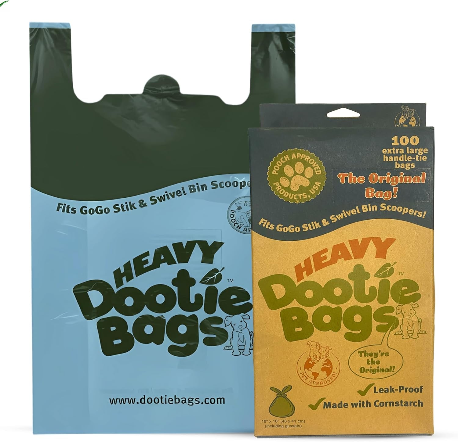 Premium Heavy-Duty Waste Bags with Easy-Tie Handles for Pet Waste and Litter Disposal - Versatile, Eco-Friendly, Strong, and Leakproof, Ideal for Swivel Bins and Scoopers