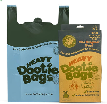 Premium Heavy-Duty Waste Bags with Easy-Tie Handles for Pet Waste and Litter Disposal - Versatile, Eco-Friendly, Strong, and Leakproof, Ideal for Swivel Bins and Scoopers