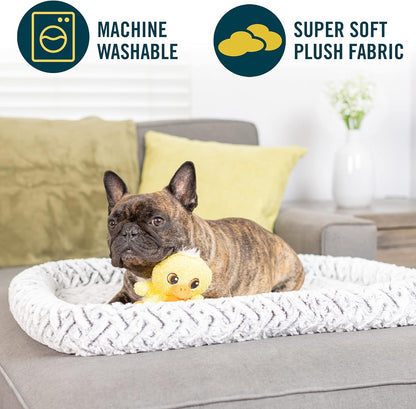 Bolster Mat Dog Bed and Crate Mat - Plush, Versatile, and Washable Small Dog Bed (18" x 24") for Calming Comfort