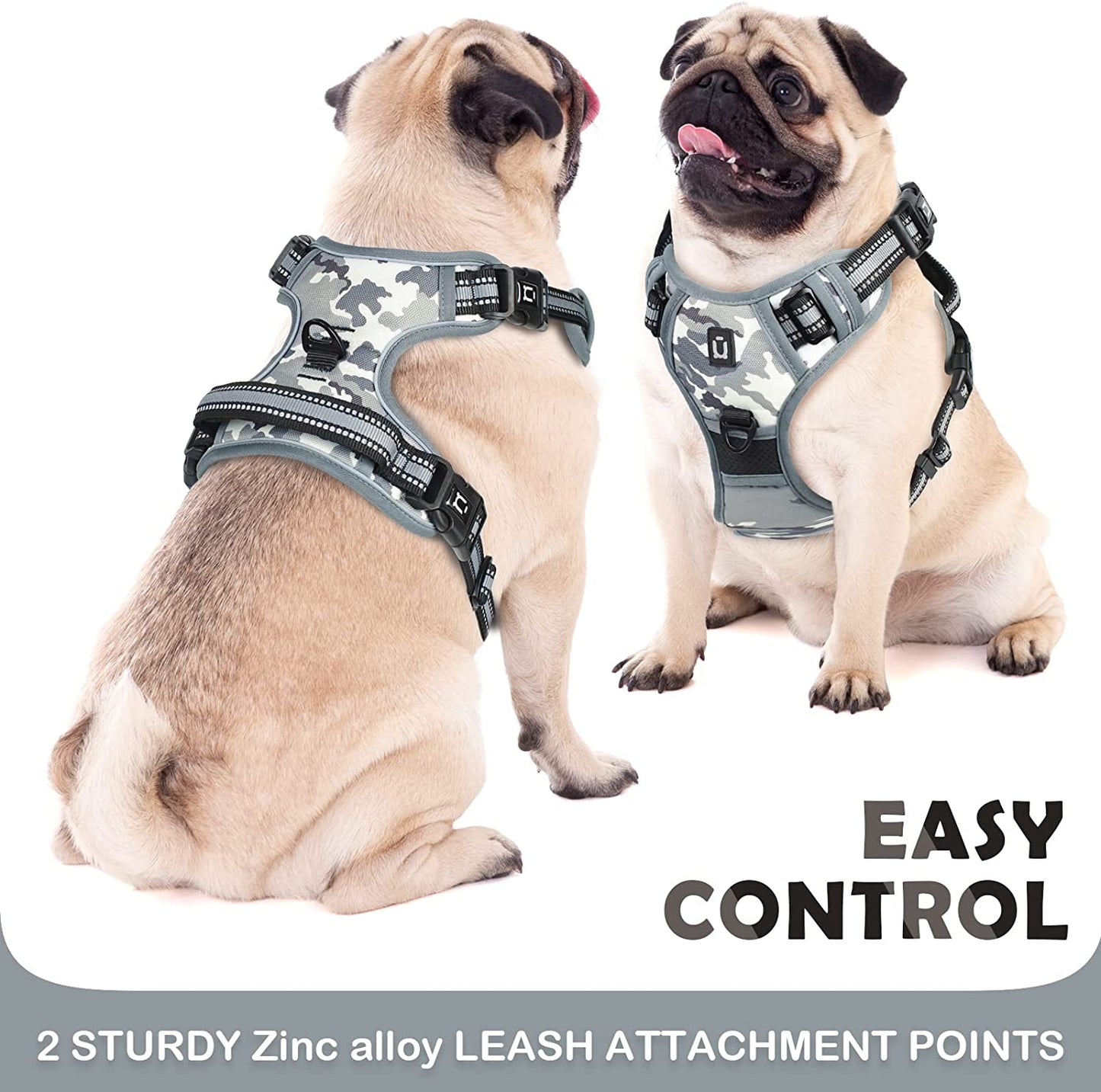 Waldseemuller No-Pull Dog Harness for Large Dogs - Easy Walk Harness with 4 Buckles for Medium to Extra Large Dogs and Puppy Training