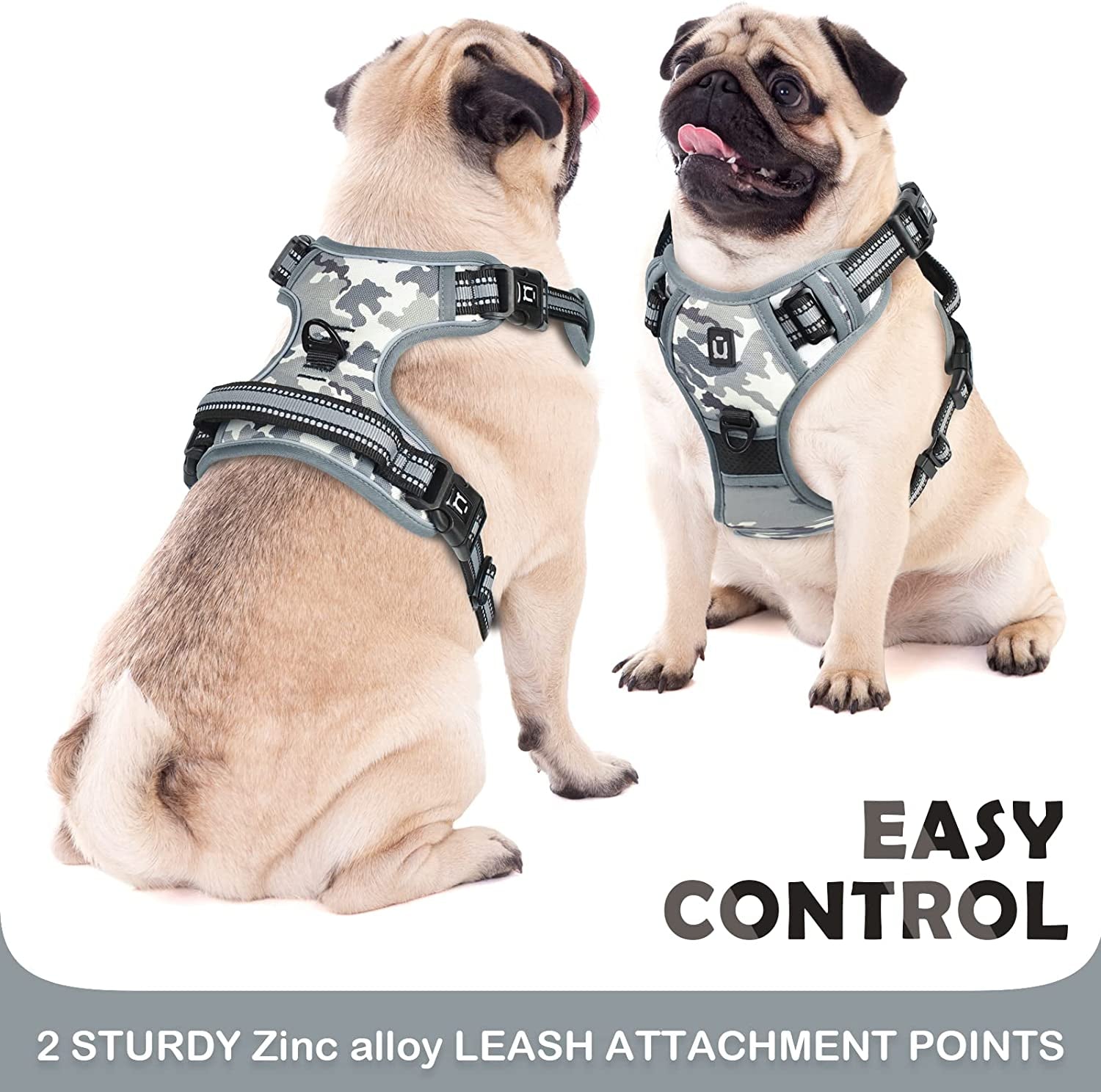 Waldseemuller No-Pull Dog Harness for Large Dogs - Easy Walk Harness with 4 Buckles for Medium to Extra Large Dogs and Puppy Training