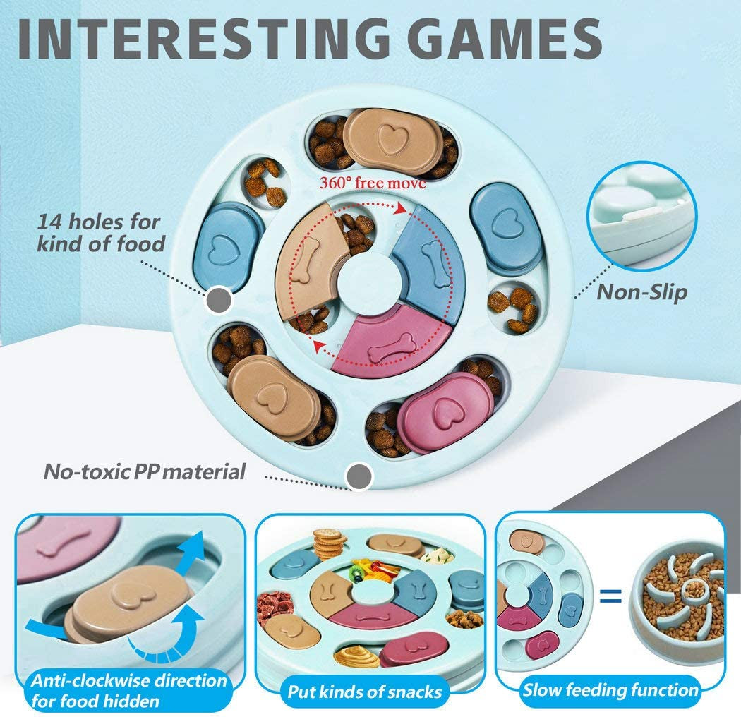 Interactive Dog Puzzle Toys for Mental Stimulation and Enrichment - Treat Dispenser Feeder for Small, Medium, and Large Dogs