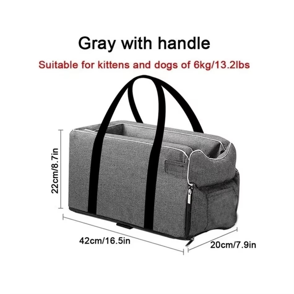 Portable Dog Car Seat Bed and Carrier for Small Dogs and Cats - Safe Travel Accessories