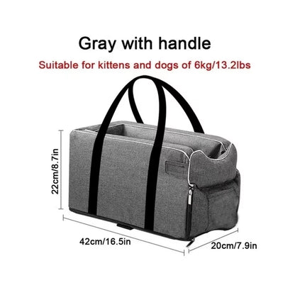 Portable Dog Car Seat Bed and Carrier for Small Dogs and Cats - Safe Travel Accessories