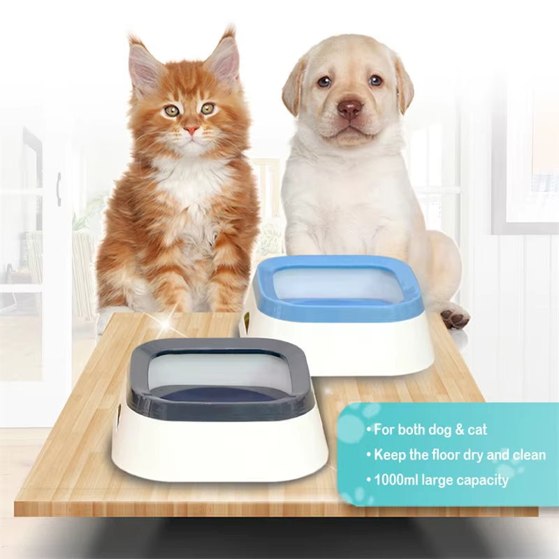Floating Non-Spill Dog and Cat Water Bowl Dispenser - Anti-Overflow Plastic Design