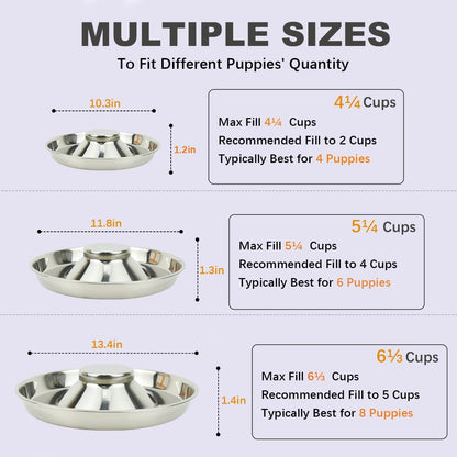 Stainless Steel Dog Bowls for Puppies - 10.3 Inch Feeding and Water Dishes