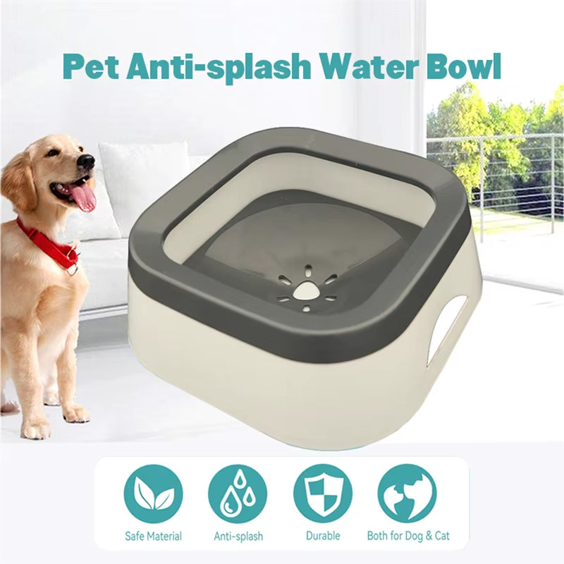 Floating Non-Spill Dog and Cat Water Bowl Dispenser - Anti-Overflow Plastic Design
