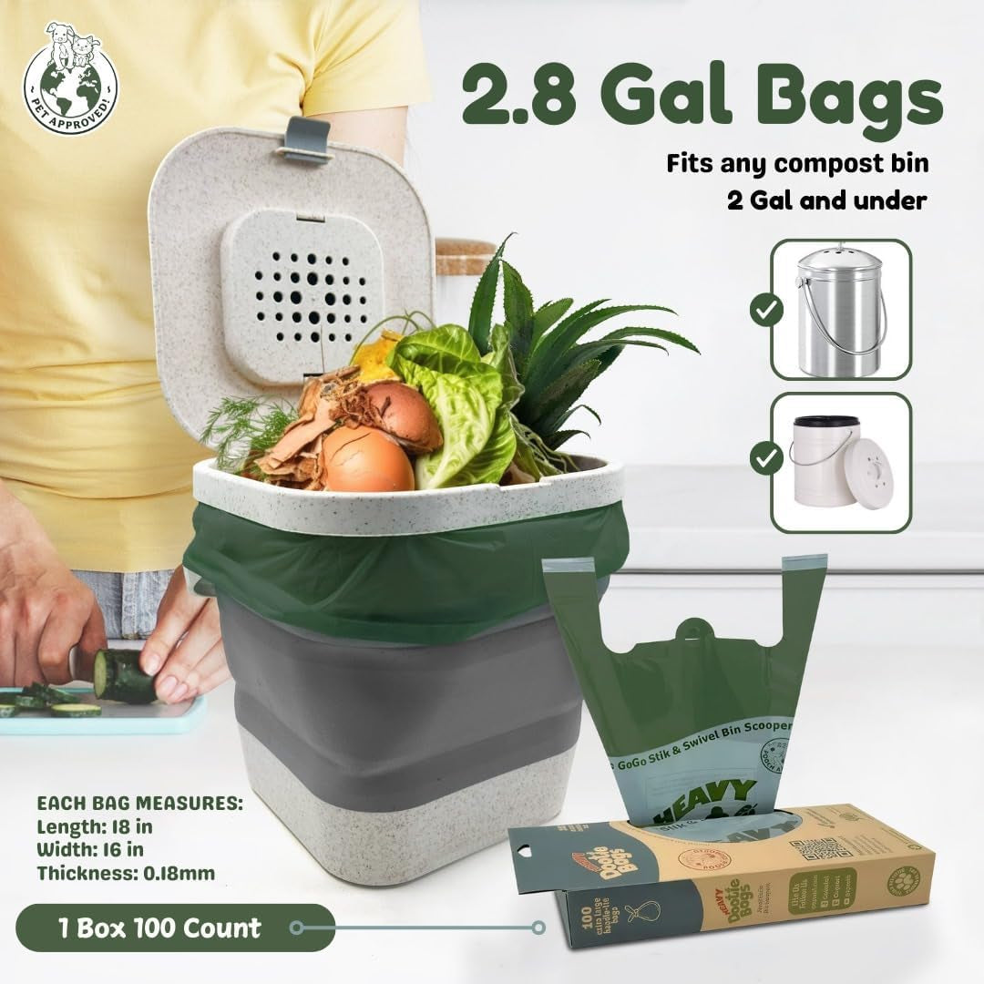 Premium Heavy-Duty Waste Bags with Easy-Tie Handles for Pet Waste and Litter Disposal - Versatile, Eco-Friendly, Strong, and Leakproof, Ideal for Swivel Bins and Scoopers