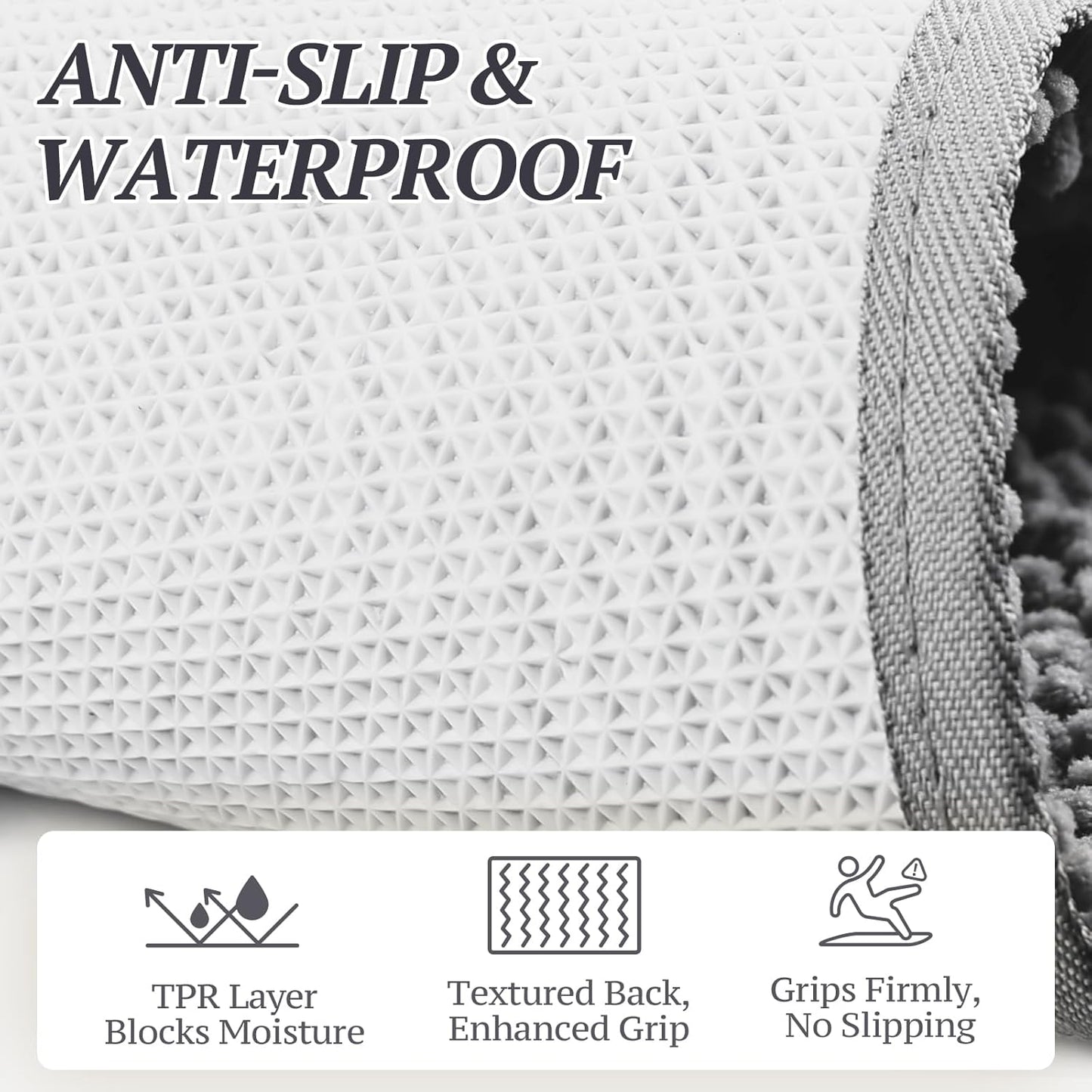 Absorpmax Dog Door Mat - Waterproof, Washable, and Water-Absorbent Rug for Indoor Entryways, 31" x 20", Grey