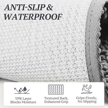 Absorpmax Dog Door Mat - Waterproof, Washable, and Water-Absorbent Rug for Indoor Entryways, 31" x 20", Grey