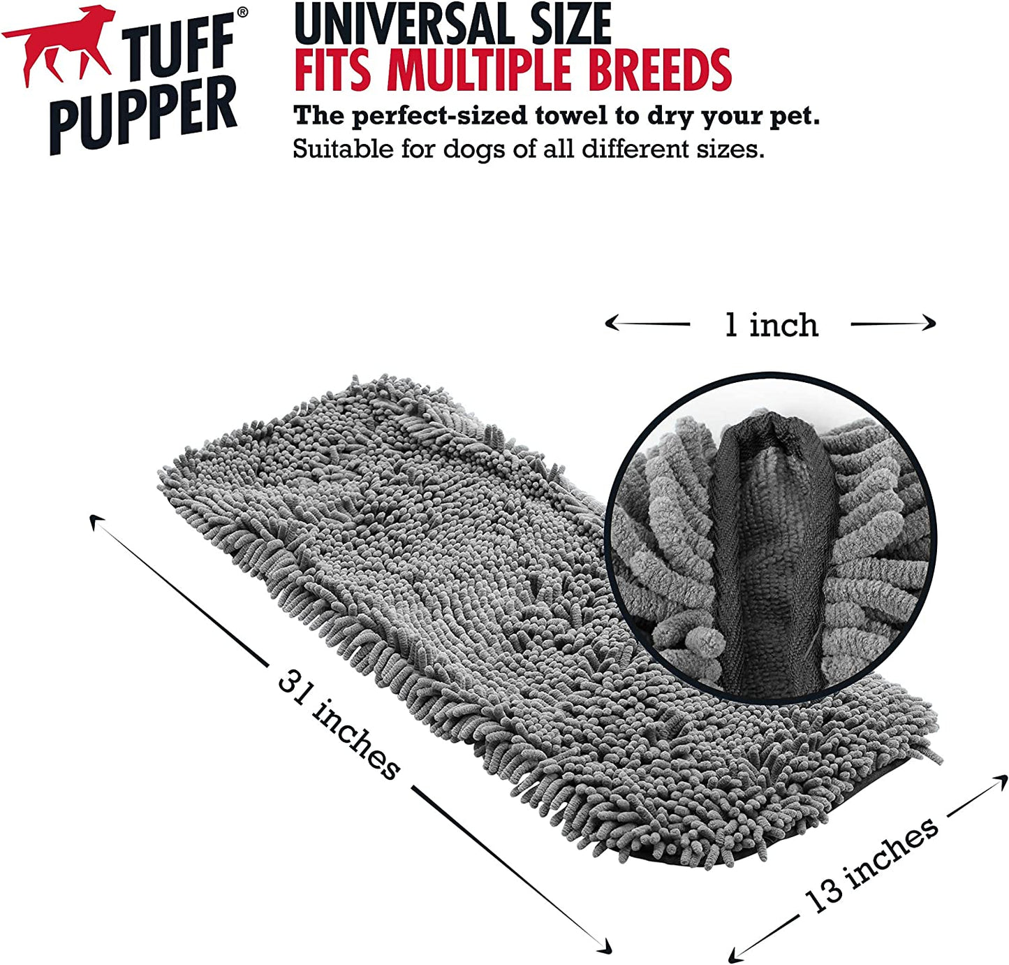 Ultra Absorbent Microfiber Dog Bath Towel - Extra Large 35x15 Size with Comfortable Hand Pockets, Ideal for Indoor and Outdoor Use, Durable and Machine Washable