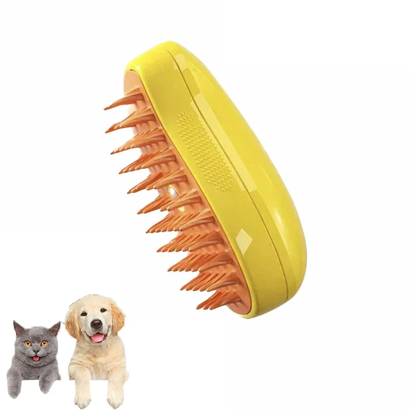 Electric Pet Grooming Tool: 3-in-1 Steam Brush and Sprayer for Cats and Dogs, Featuring Massage and Shedding Functions
