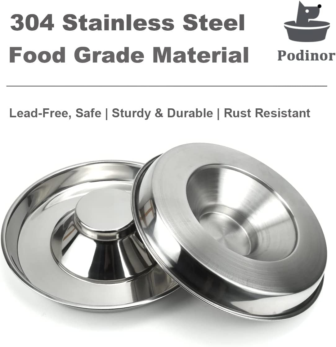 Stainless Steel Dog Bowls for Puppies - 10.3 Inch Feeding and Water Dishes