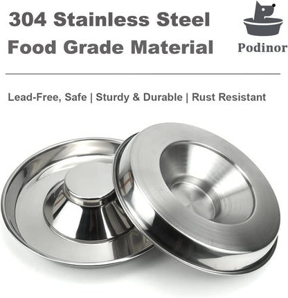 Stainless Steel Dog Bowls for Puppies - 10.3 Inch Feeding and Water Dishes