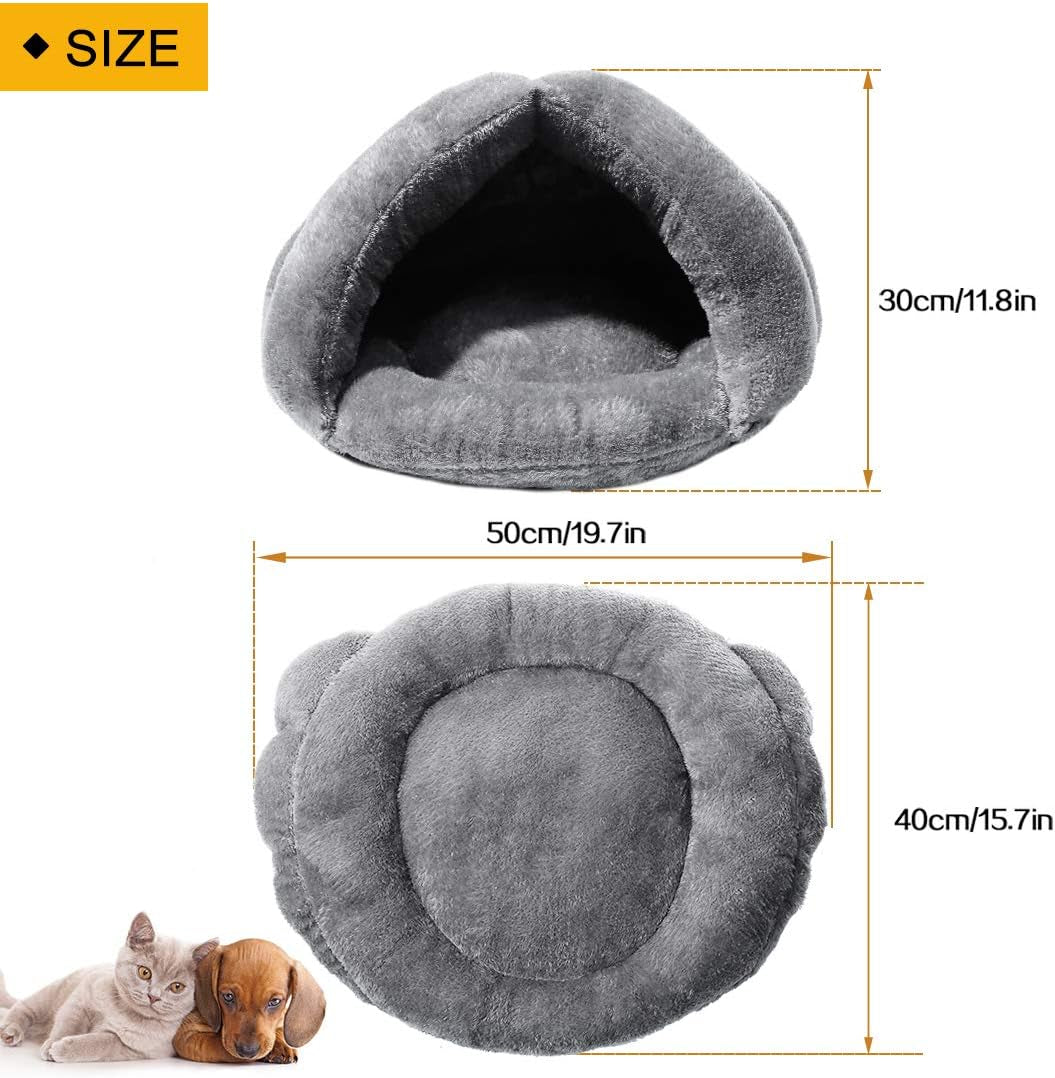 Self-Warming Cat Cuddle Cave Bed - Cozy Indoor Sleeping House for Cats and Puppies