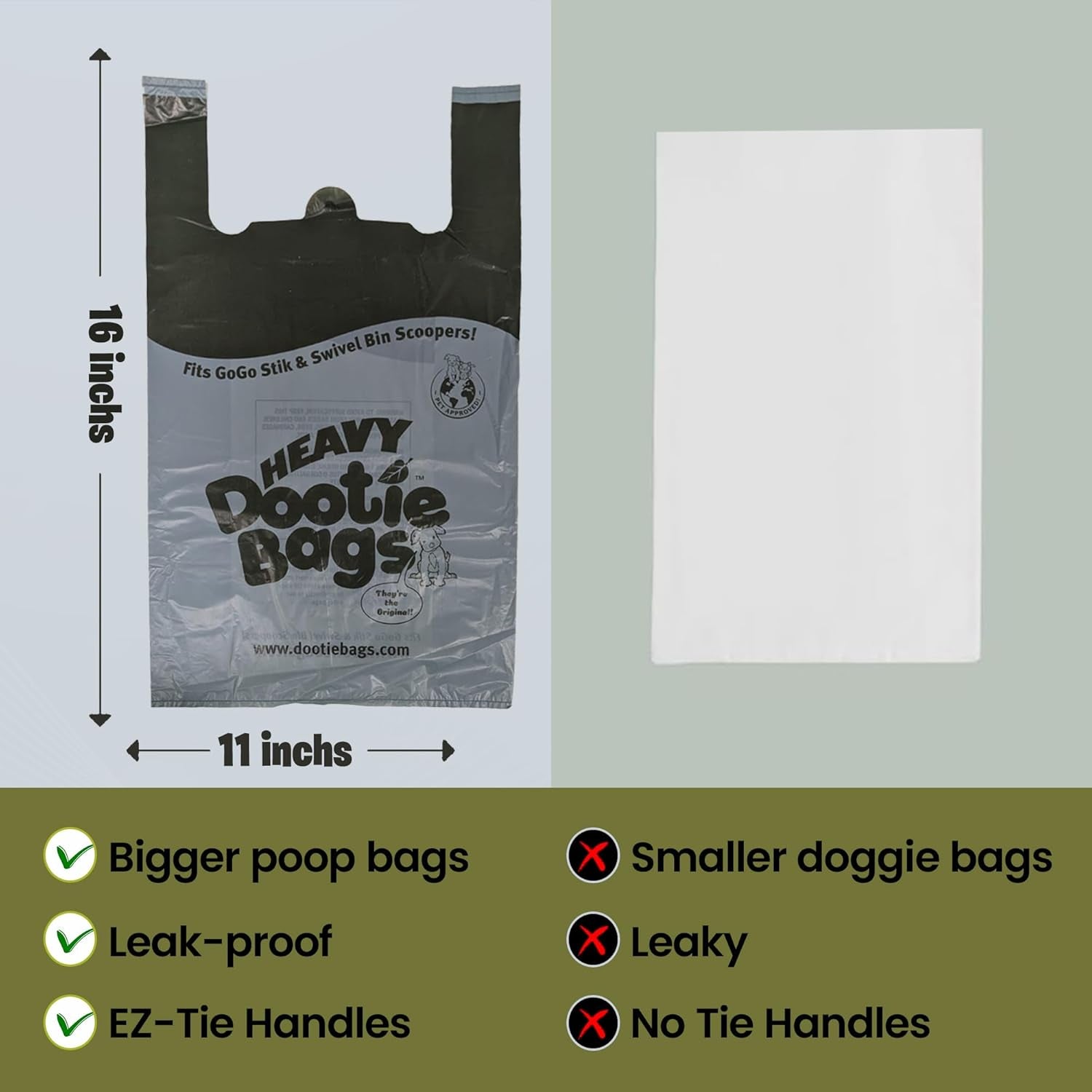 Premium Heavy-Duty Waste Bags with Easy-Tie Handles for Pet Waste and Litter Disposal - Versatile, Eco-Friendly, Strong, and Leakproof, Ideal for Swivel Bins and Scoopers