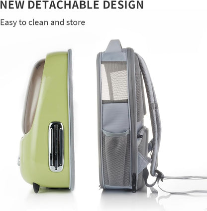 Cat Backpack Carrier with Integrated Fan and Light, Airline-Approved Bubble Design for Small Dogs and Cats, Detachable Backpack with Padded Straps for Travel, Hiking, and Outdoor Activities